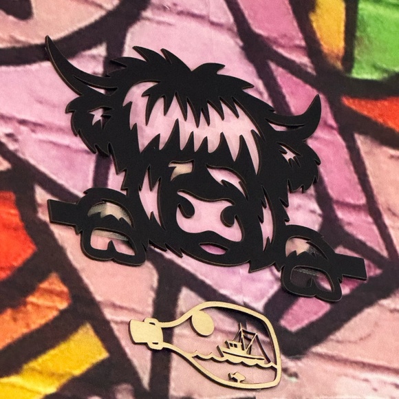 Acrylic and Wood Decorative Wall Art, Customizable Size, Laser Cut Design - Picture 2 of 8